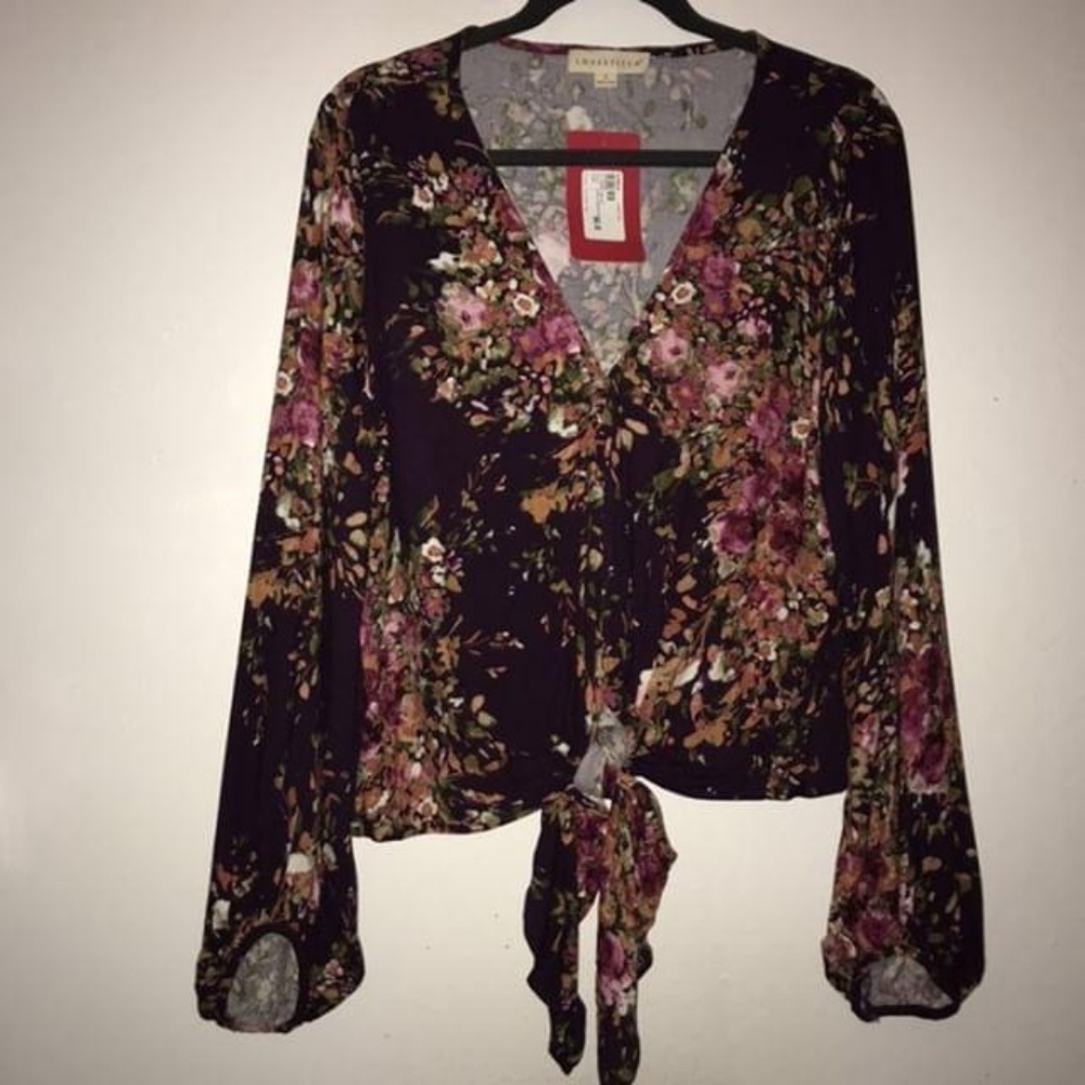 Lovestitch floral tie front top